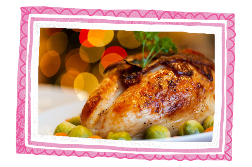 Turkey chicken christmas dinner